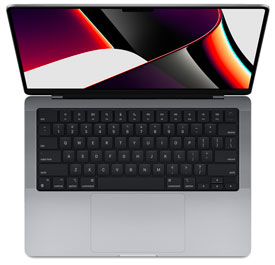 MacBook Pro "M1 Pro" 8 CPU/14 GPU 14" Specs (14-Inch, Pro, 2021, MKGR3LL/A*, MacBookPro18,3, A2442, 3650): EveryMac.com