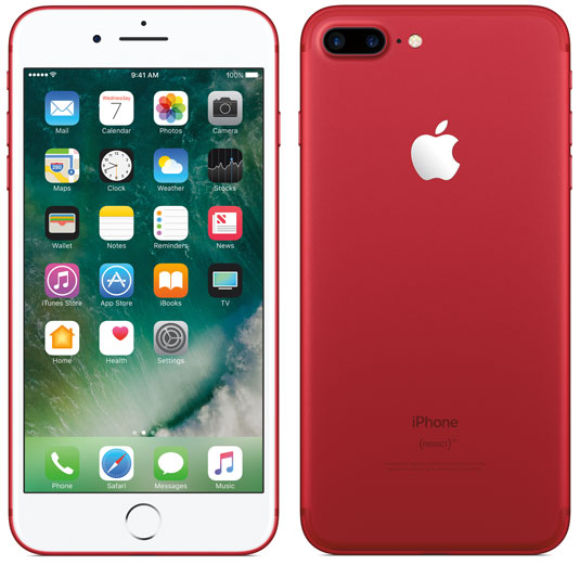 Apple iPhone 7 PRODUCT RED Special Edition, Front and Back