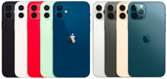 iPhone 12, iPhone 12 Pro Back Colors