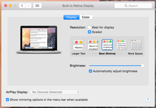 Retina display resolution example apple macbook pro 13 3 intel core i7