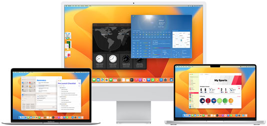 macOS Ventura on MacBook Air, MacBook Pro, and iMac