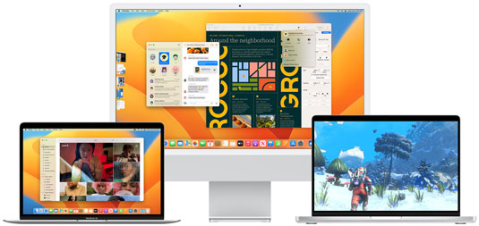 macOS Ventura on iMac, MacBook Air, and MacBook Pro