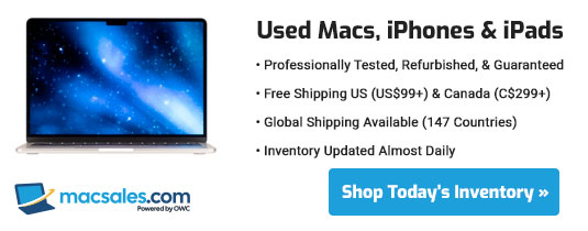 Used Macs, iPhones and iPads. Professionally Tested. Free US and Canada Shipping. Inventory Updated Almost Daily.